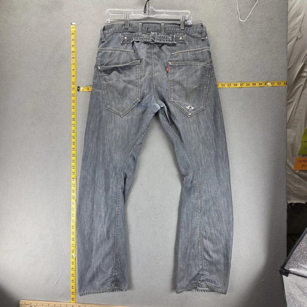 Vintage Levis Engineered Jeans Mens 31x32 Gray Buckle Back Twisted Button Fly